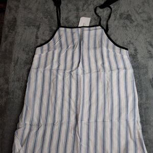 Zaful Blue and White Striped Tank Top